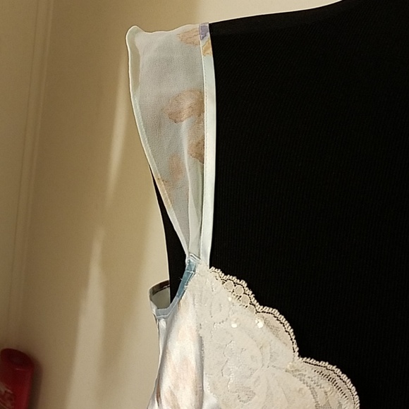 Apt.9 sx Large sequin pastel blue white brown lace - Picture 7 of 8